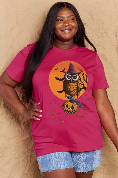 Simply Love Holloween Theme Graphic Cotton T-Shirt