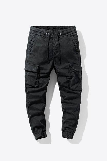 Men's Drawstring Elastic Waist Cargo Joggers Trendsi