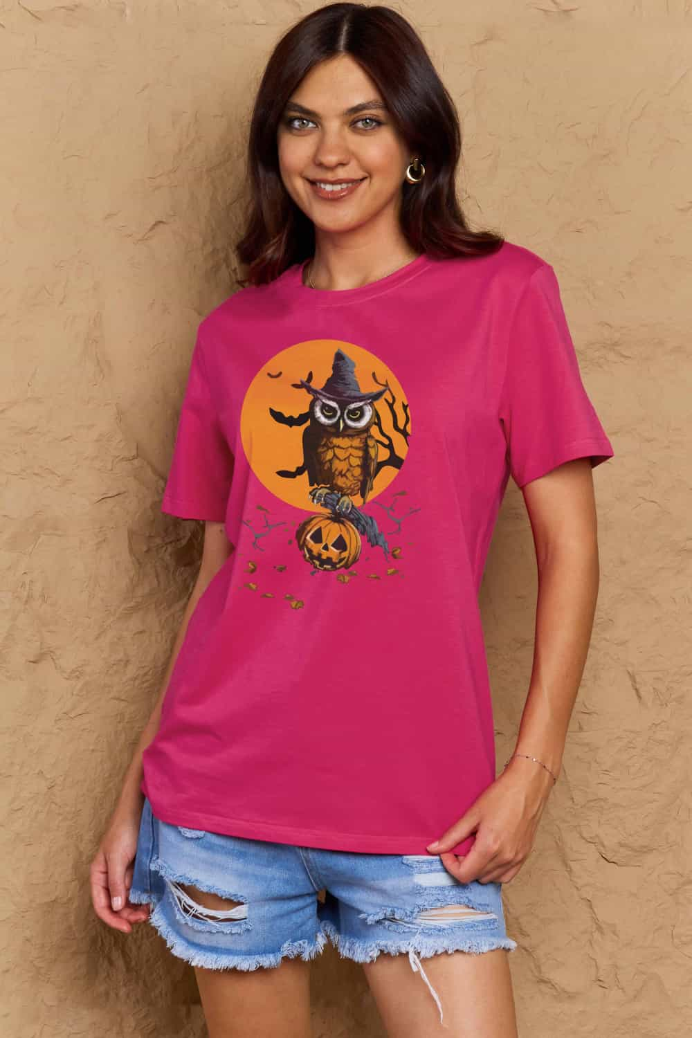 Simply Love Holloween Theme Graphic Cotton T-Shirt