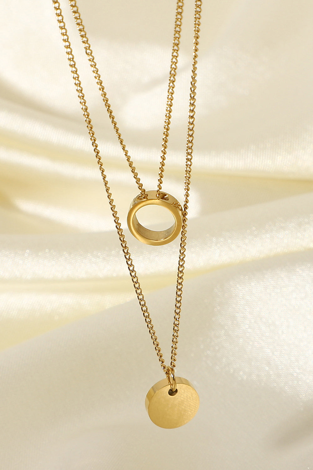 Circle Pendant Necklace Set Trendsi