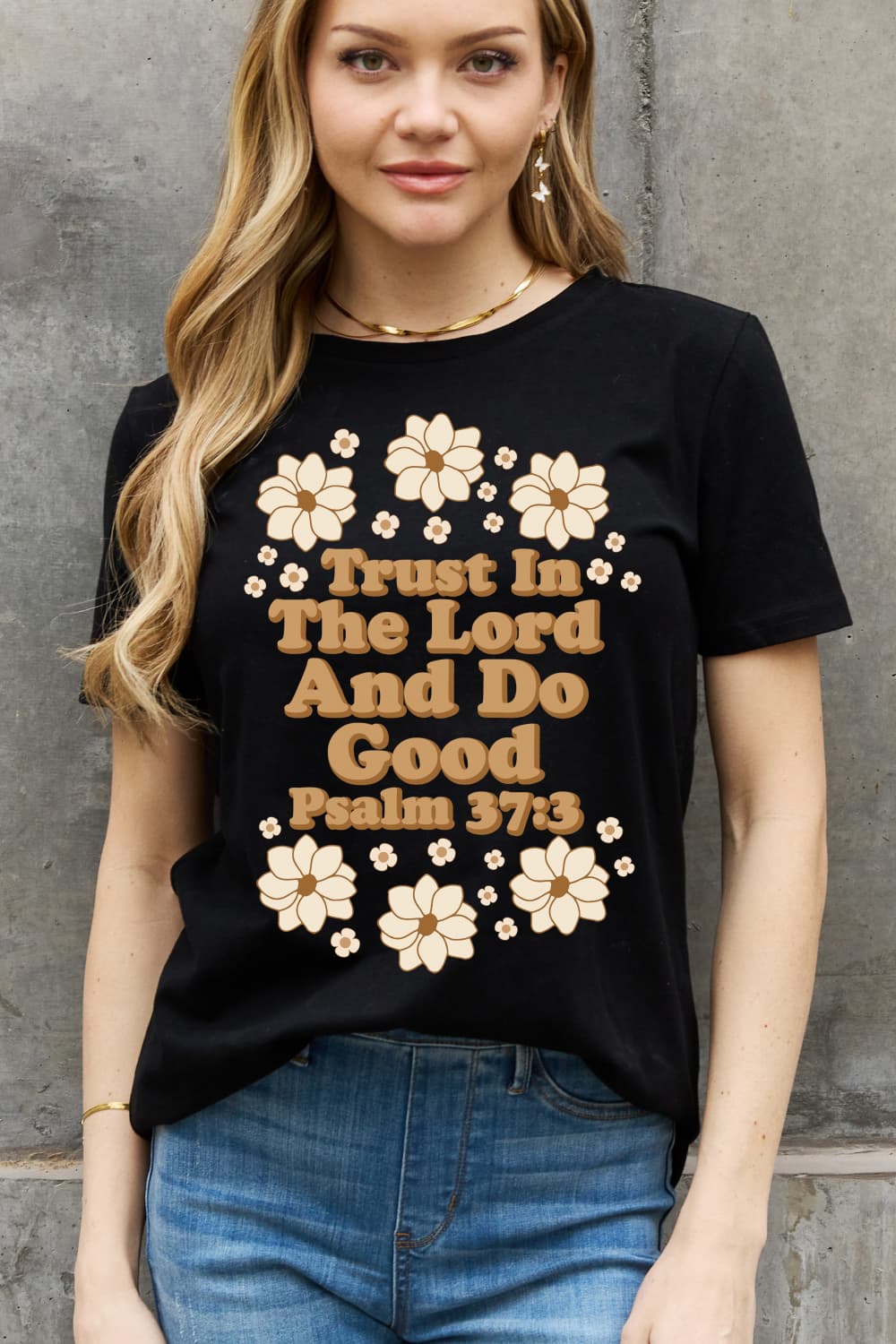 Simply Love TRUST IN THE LORD AND DO GOOD PSALM 37:3 Graphic Cotton Tee