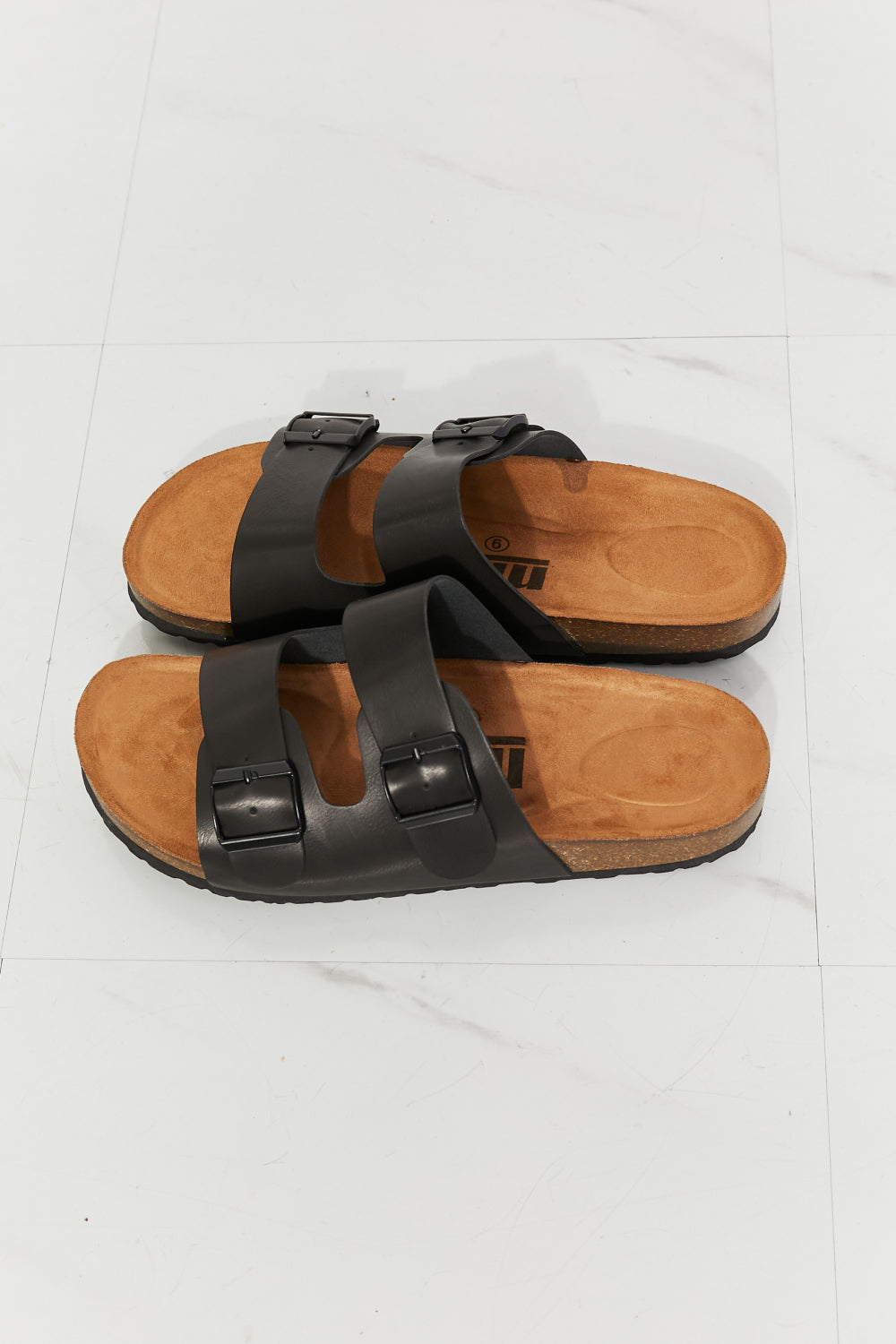 Best Life Double-Banded Slide Sandal in Black Trendsi