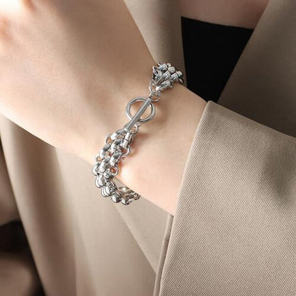 Gold-Plated Toggle Clasp Bracelet