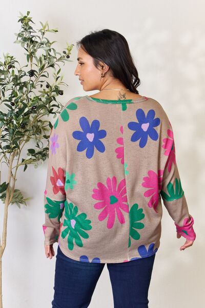 Hopely Floral V-Neck Long Sleeve Top