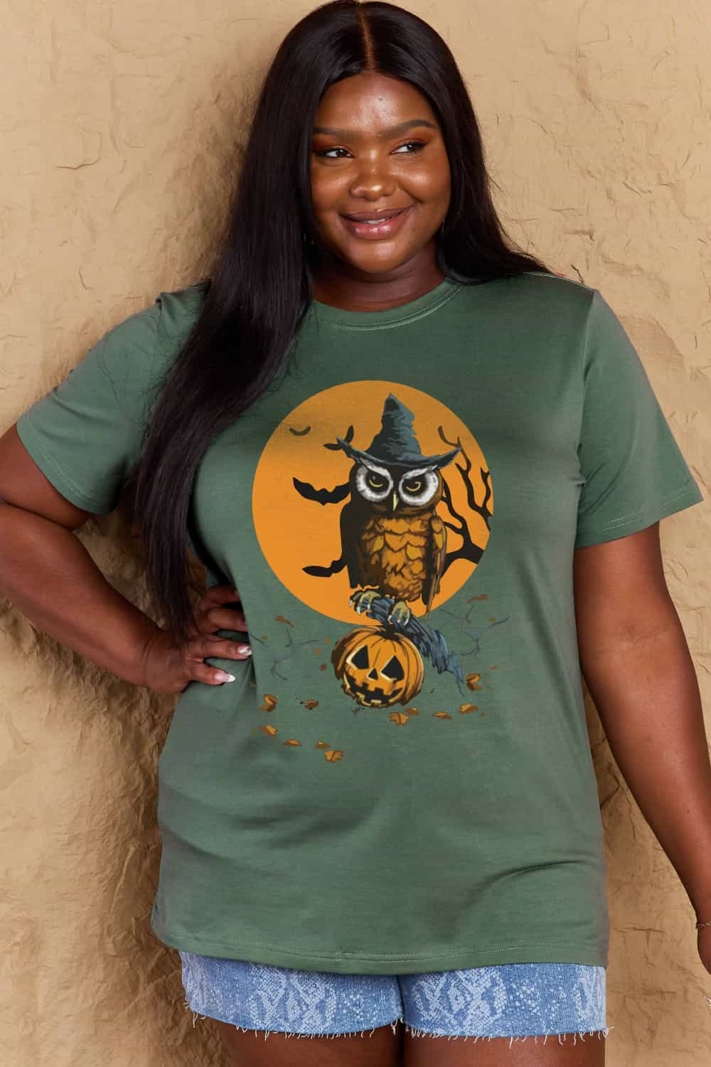 Simply Love Holloween Theme Graphic Cotton T-Shirt