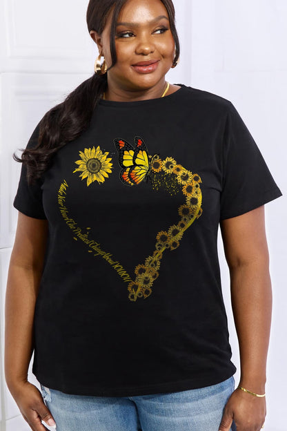 Simply Love Sunflower & Butterfly Graphic Cotton Tee