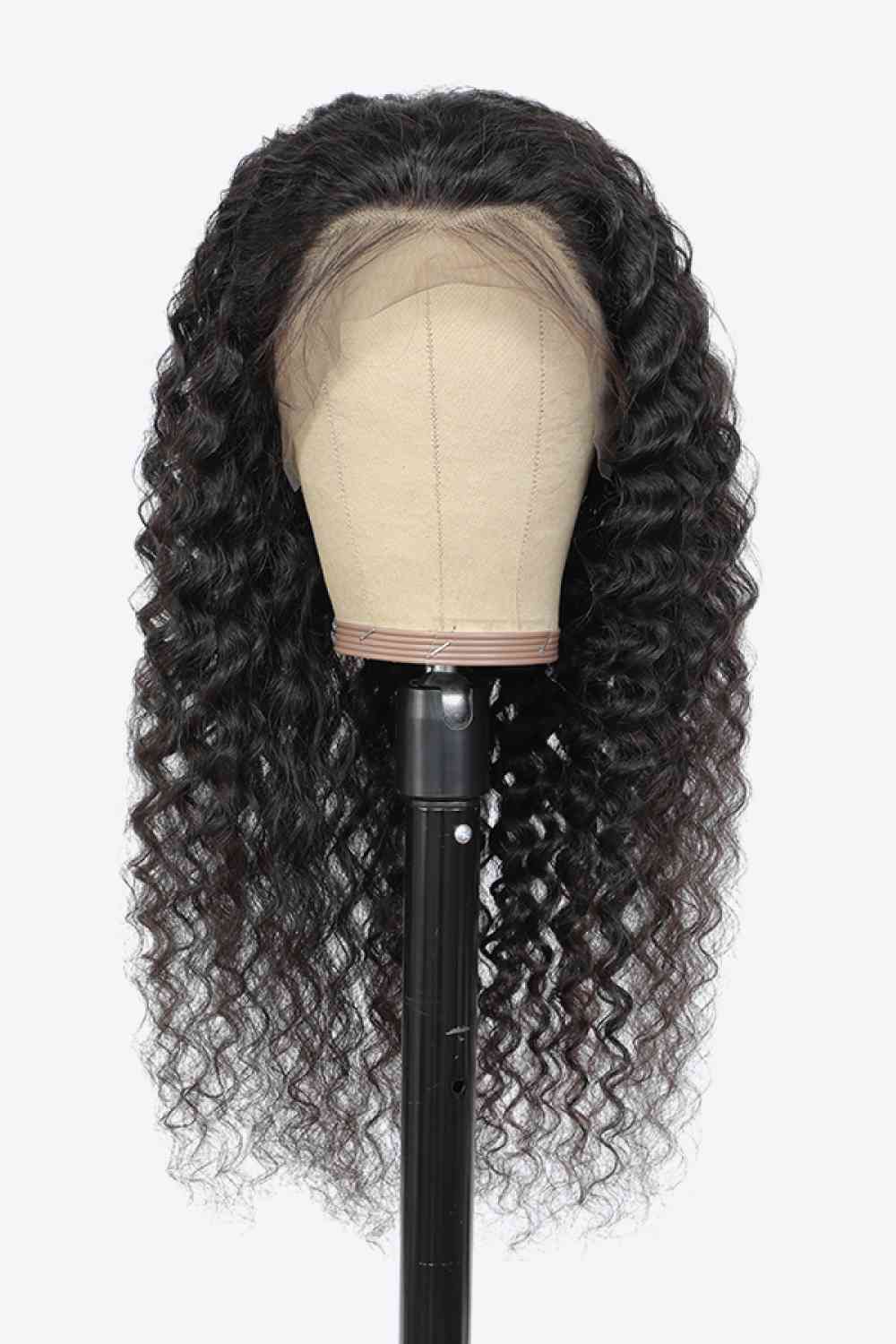 20” 13x4“ Lace Front Human Hair Curly Wig Natural Color 150% Density