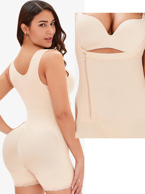 Side Zip Up Wide Strap Shapewear