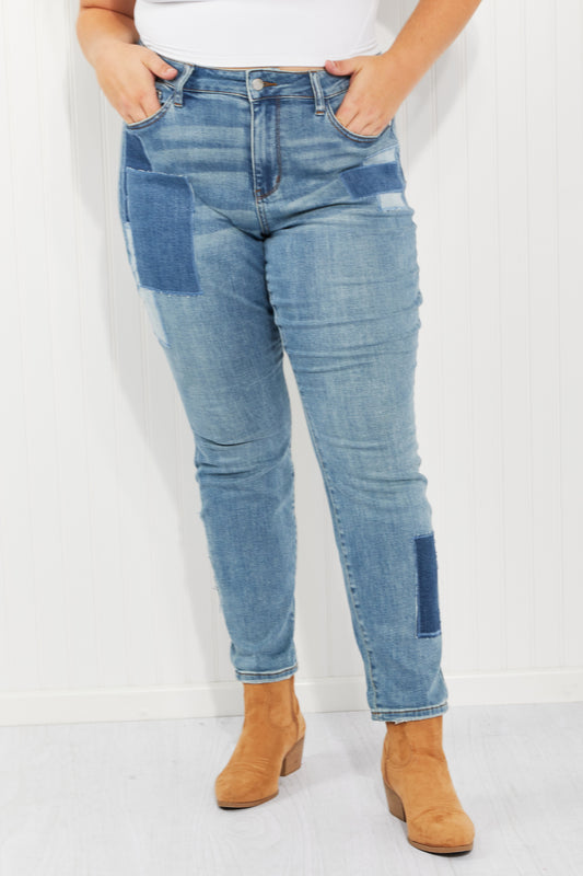 Patch Boyfriend Jeans Trendsi