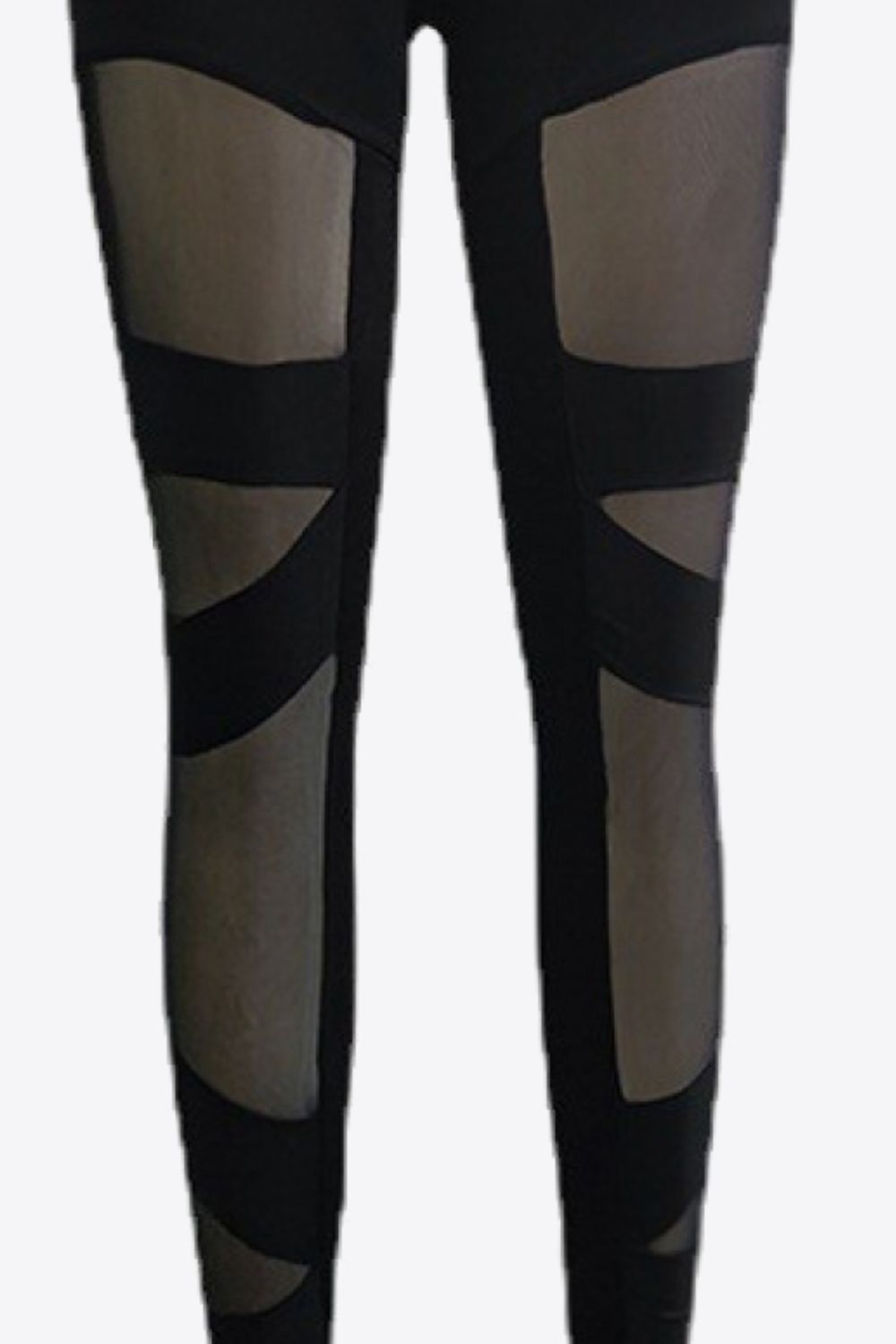 Spliced Mesh Leggings Trendsi