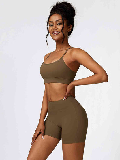 Sport Bra and Wide Waistband Shorts Set