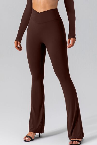 High Waist Slit Pocketed Active Pants