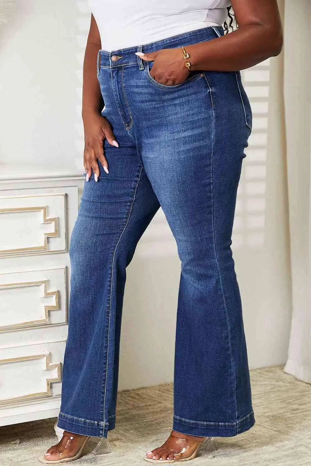 Judy Blue High Waist Wide Hem Flare Jeans