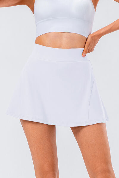 High Waist Pleated Active Skirt