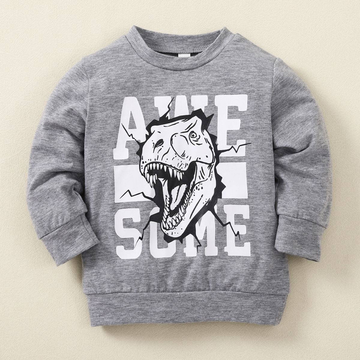 Kids Graphic Sweatshirt and Dinosaur Print Joggers Set Trendsi