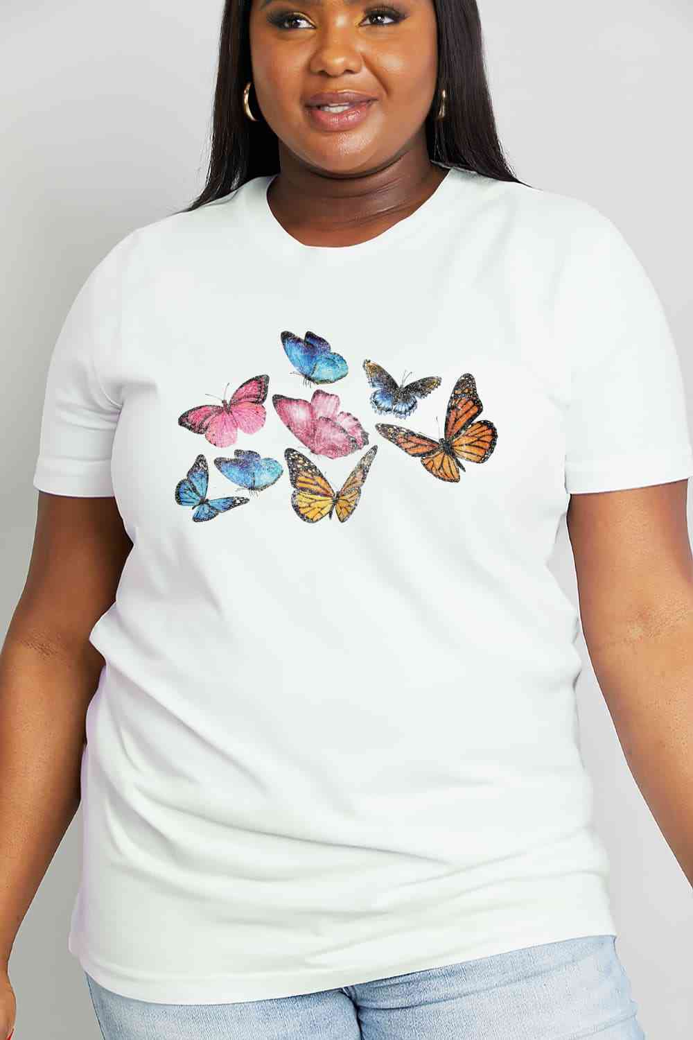 Simply Love Butterfly Graphic Cotton Tee