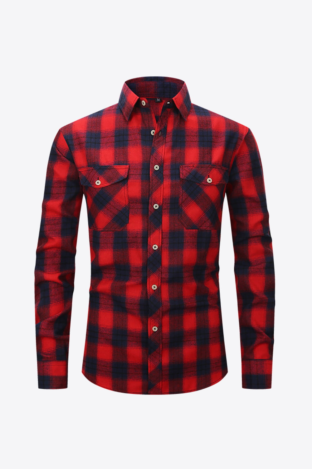 Men's Plaid Button-Up Long Sleeve Shirt Trendsi