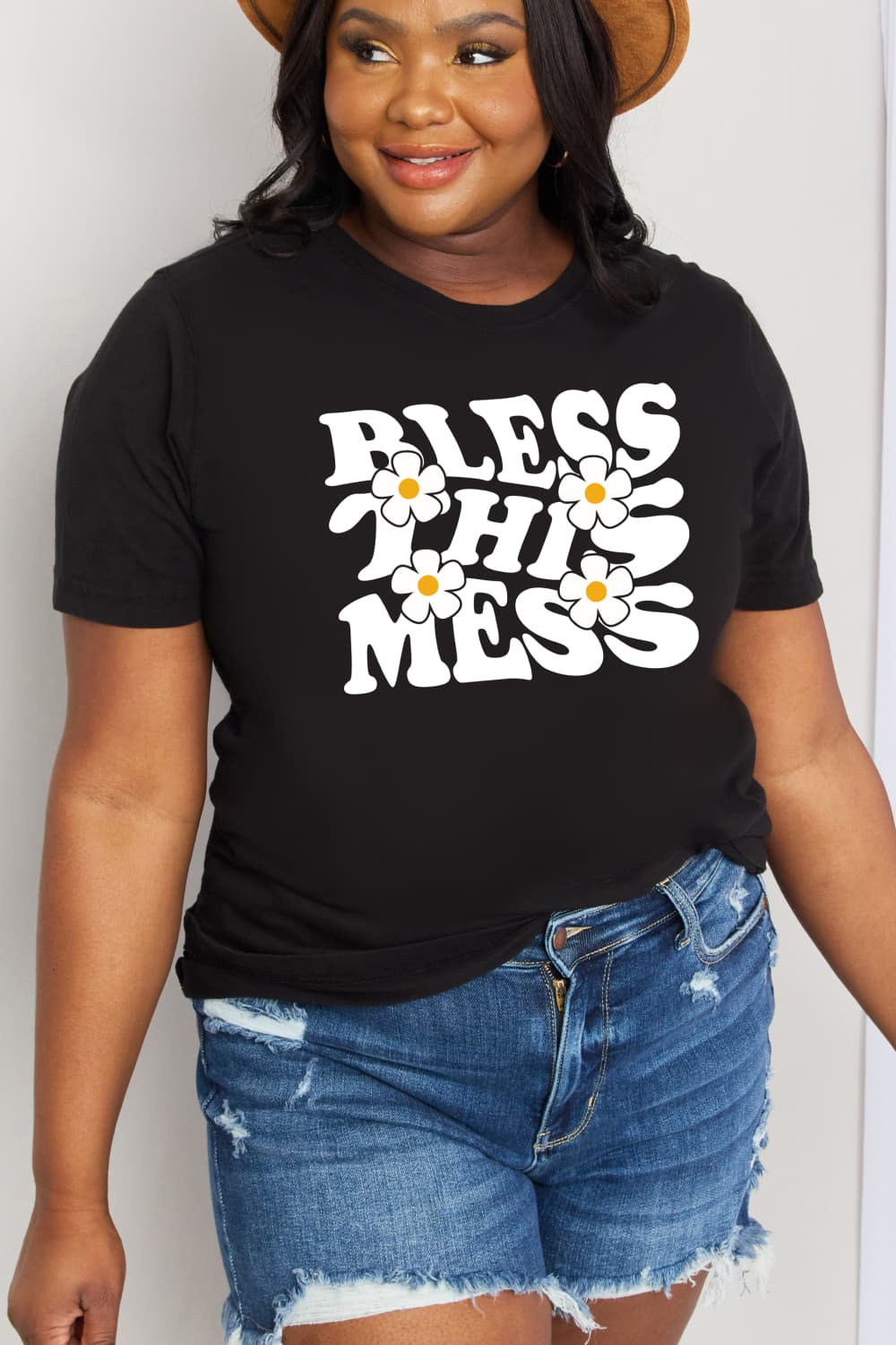 Simply Love BLESS THIS MESS Graphic Cotton Tee