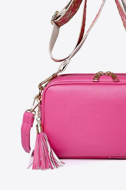 PU Leather Tassel Crossbody Bag Trendsi