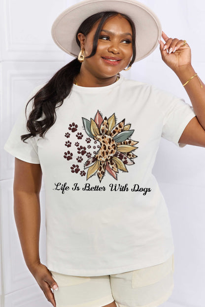 Simply Love Simply Love LIFE IS BETTER WITH DOGS Graphic Cotton Tee