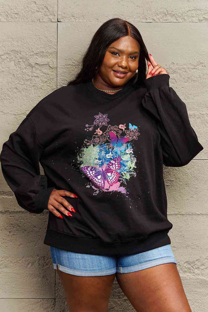 Simply Love Simply Love Butterfly Graphic Sweatshirt