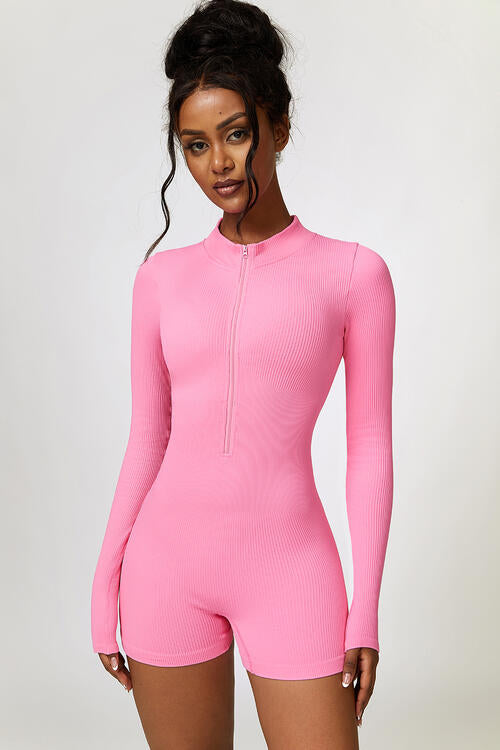 Half Zip Long Sleeve Sports Romper