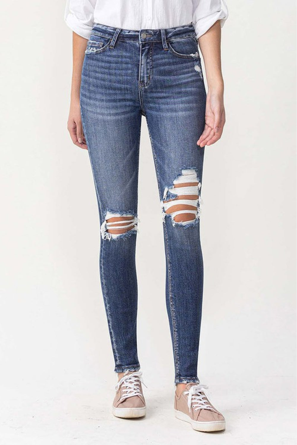 Gem Size High Rise Skinny Jeans Trendsi