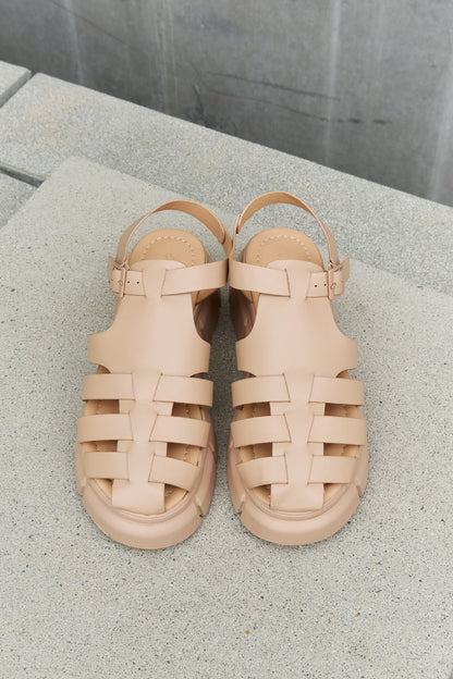 Platform Cage Stap Sandal - Tan Trendsi