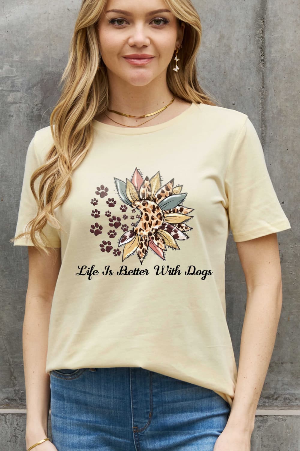 Simply Love Simply Love LIFE IS BETTER WITH DOGS Graphic Cotton Tee