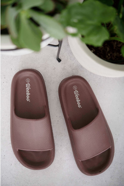 Go All Out Slide-On Sandals in Brown Trendsi