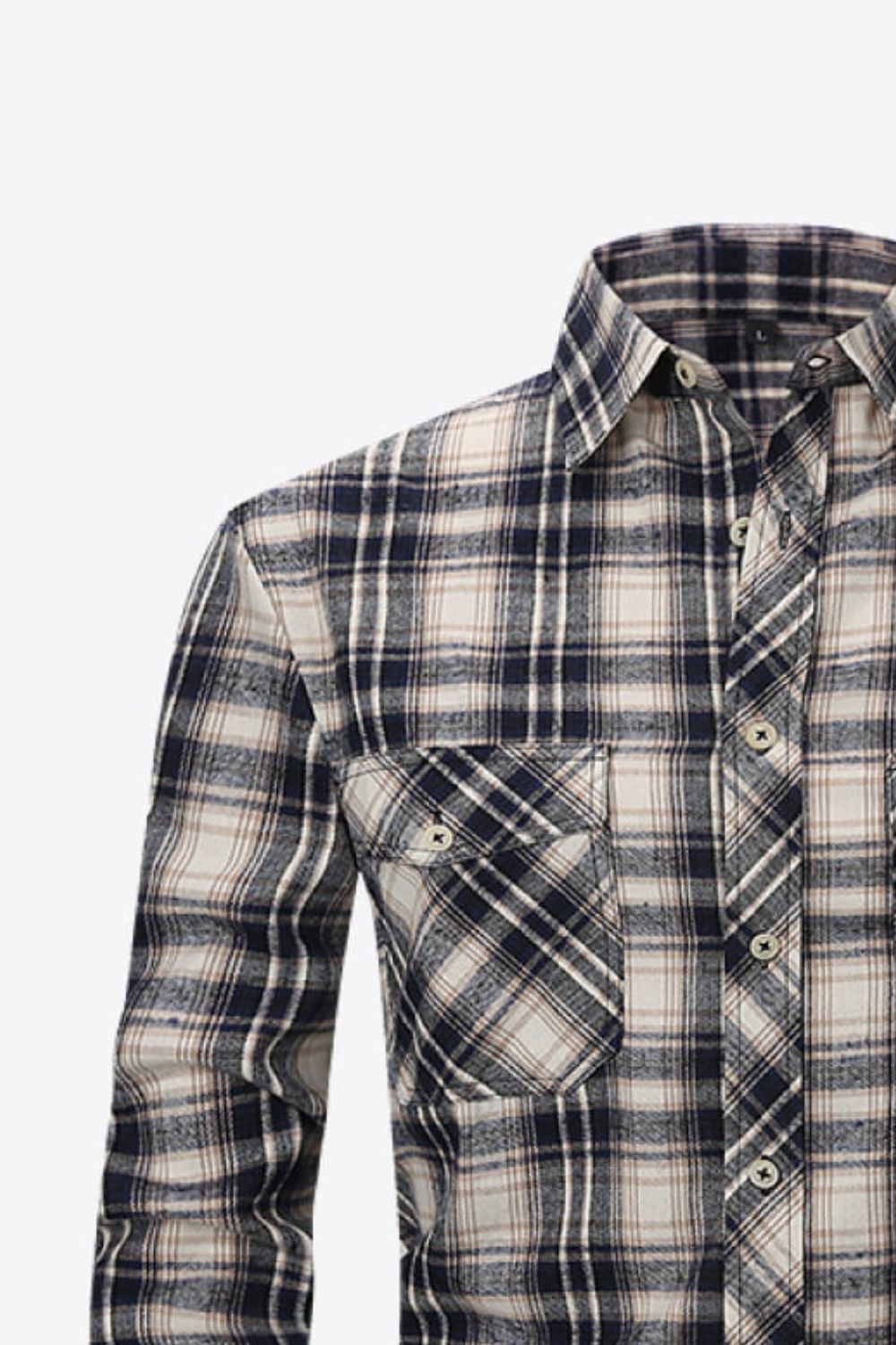 Men's Plaid Button-Up Long Sleeve Shirt Trendsi