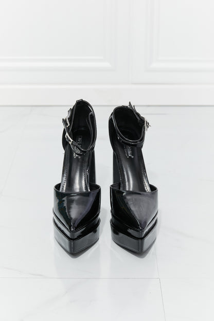 Cape Robbin Double-Strap Platform Heels in Black Trendsi