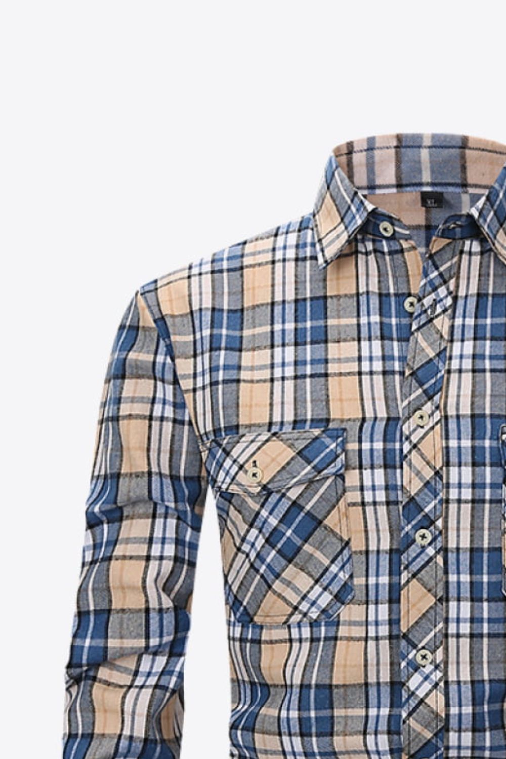 Men's Plaid Button-Up Long Sleeve Shirt Trendsi