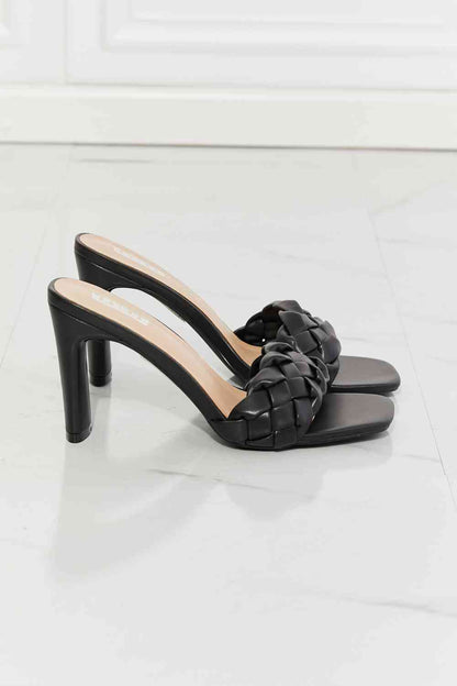 Top of the World Braided Block Heel Sandals-Black