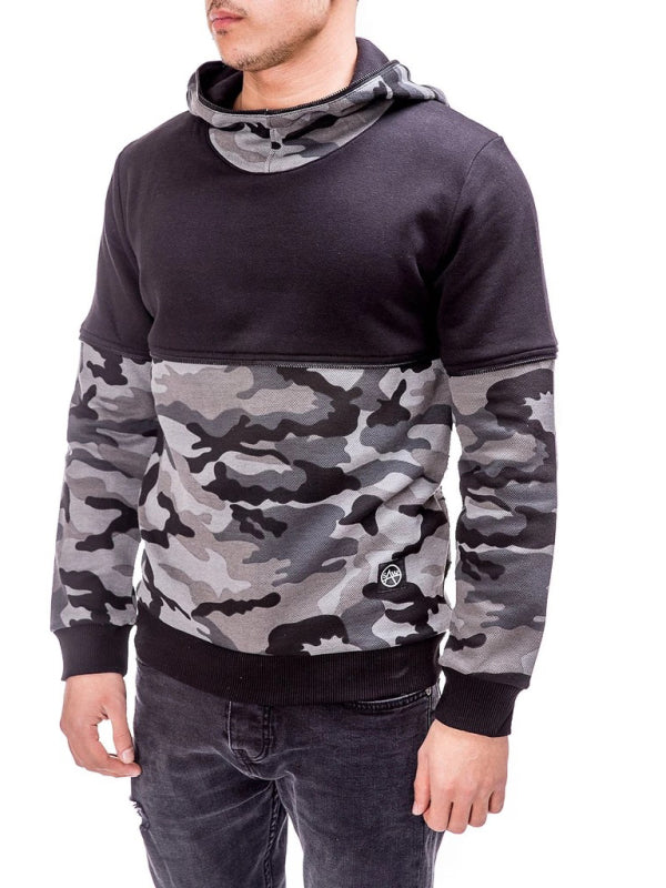 Men's Camouflage Patchwork Loose Hoodie kakaclo