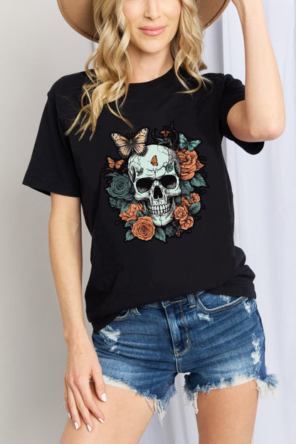 Simply Love Simply Love Skull Graphic Cotton T-Shirt