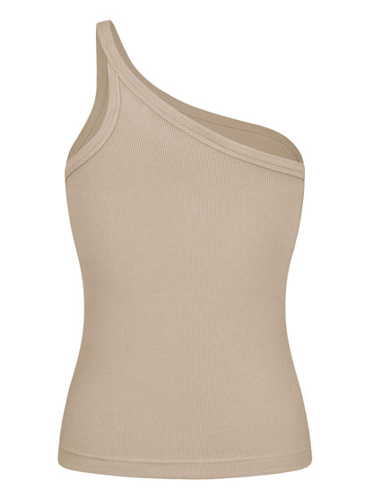 Ribbed One-Shoulder Tank Trendsi