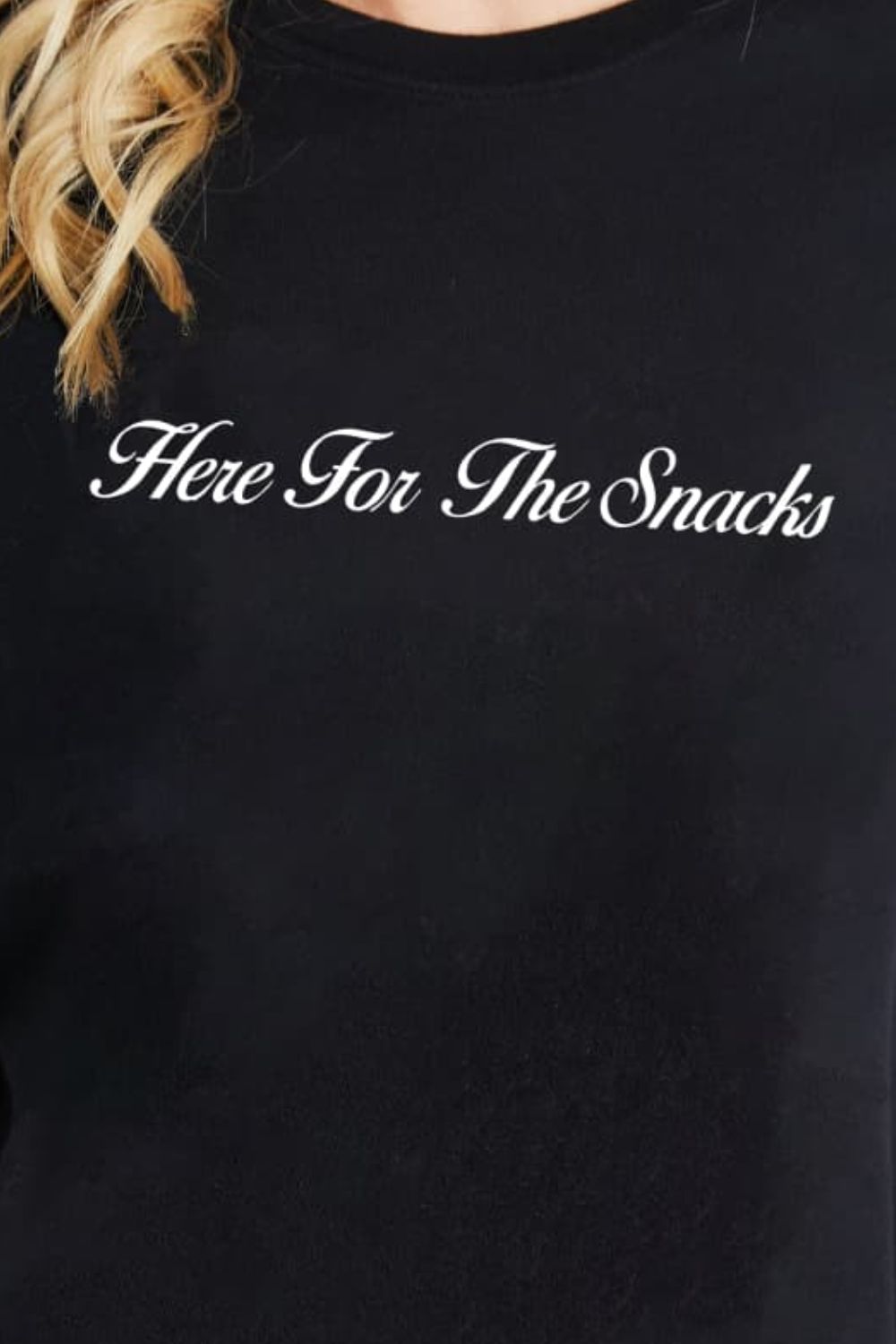 Simply Love HERE FOR THE SNACKS Graphic Cotton T-Shirt