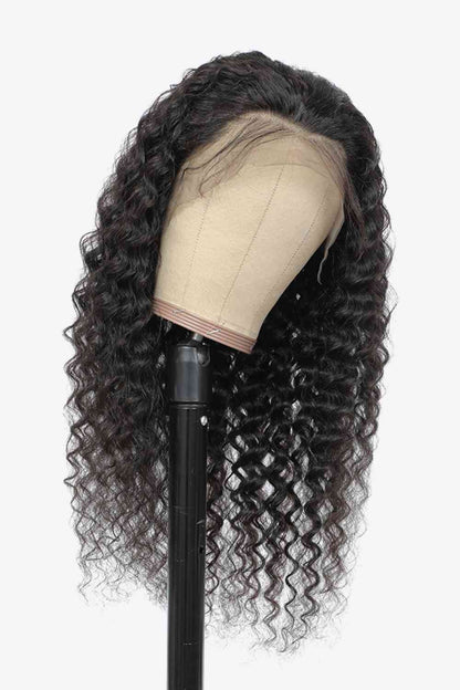 20” 13x4“ Lace Front Human Hair Curly Wig Natural Color 150% Density