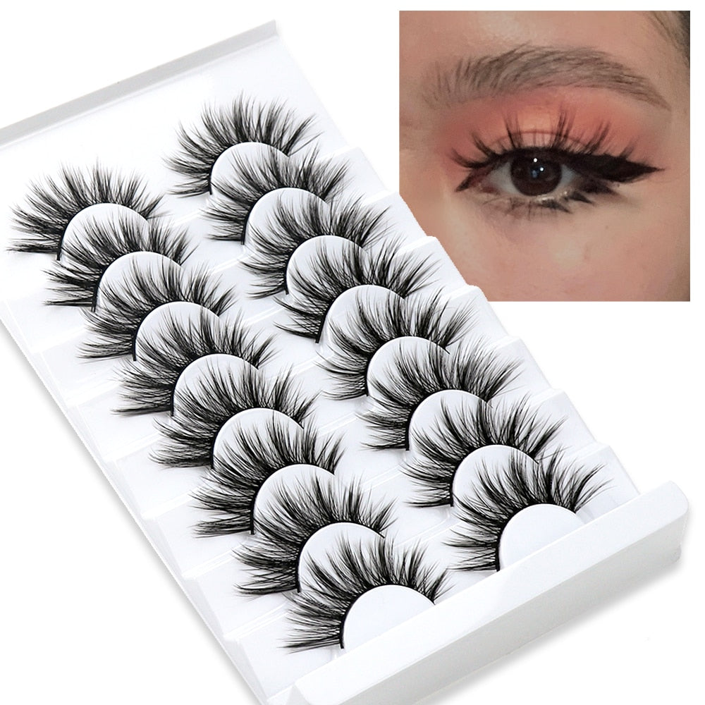 8 Pairs Faux Mink Fluffy Natural False Eyelashes 3D Dramatic Lola’s Hidden Gem