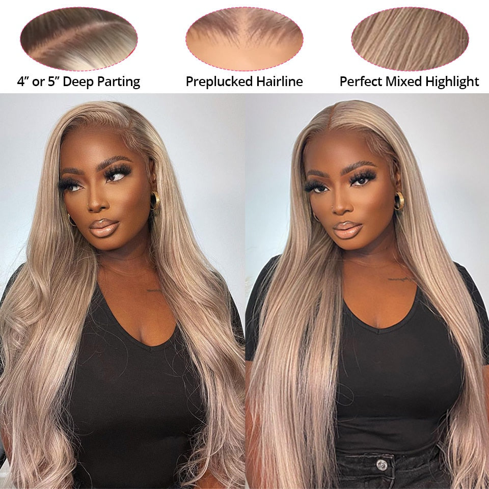 Transparent Lace Front Pre-Plucked Human Hair Body Wave Wig - Blonde Lola’s Hidden Gem