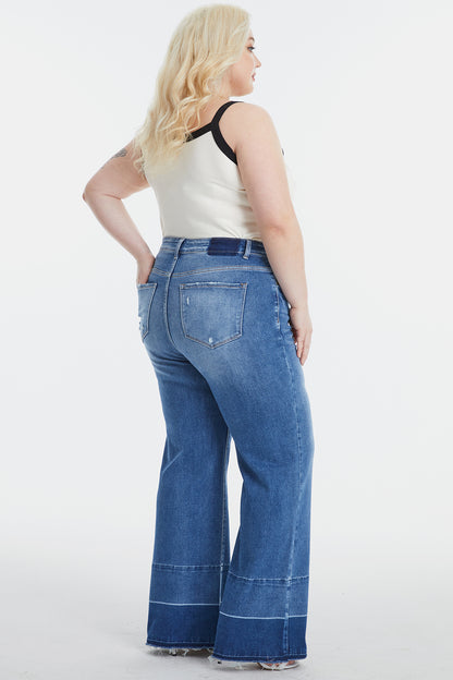 BAYEAS High Waist Cat's Whisker Wide Leg Jeans