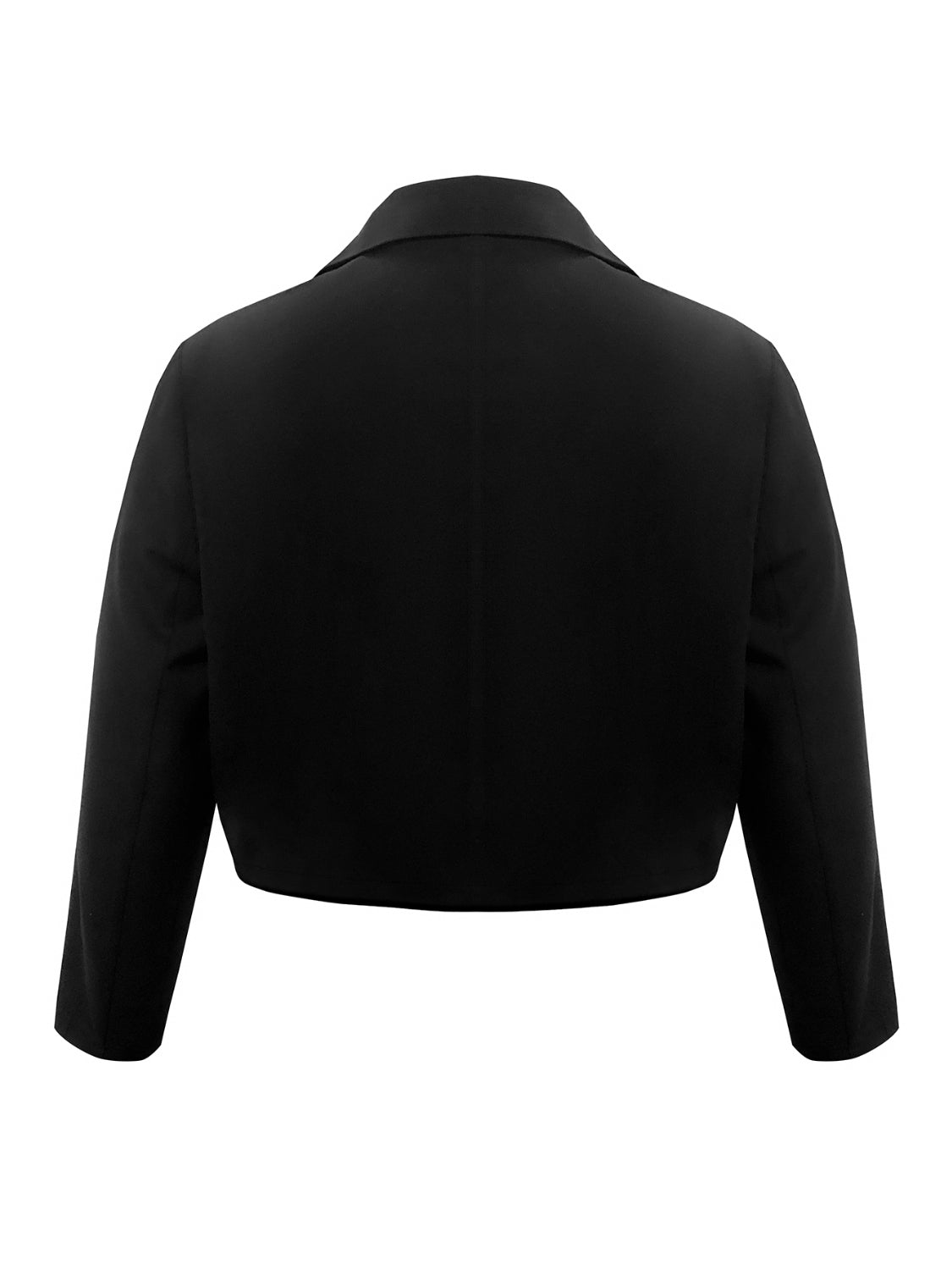 Plus+ Buttoned Lapel Collar Long Sleeve Blazer