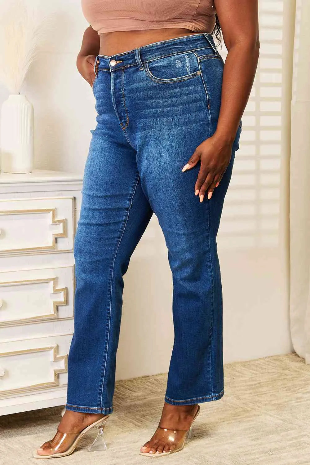 Judy Blue Straight Leg Jeans with Pockets