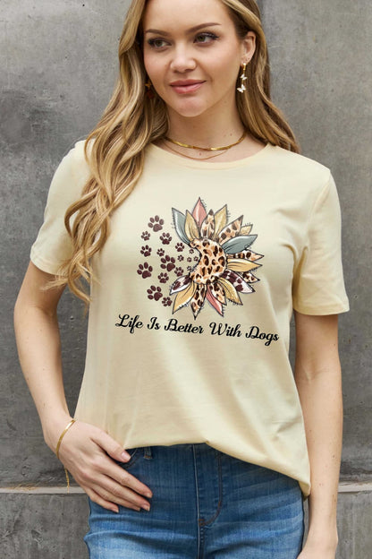 Simply Love Simply Love LIFE IS BETTER WITH DOGS Graphic Cotton Tee