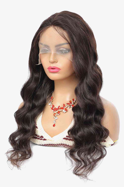 20" 13x4 Lace Front Body Wave Human Virgin Hair Wig Natural Color 150% Density