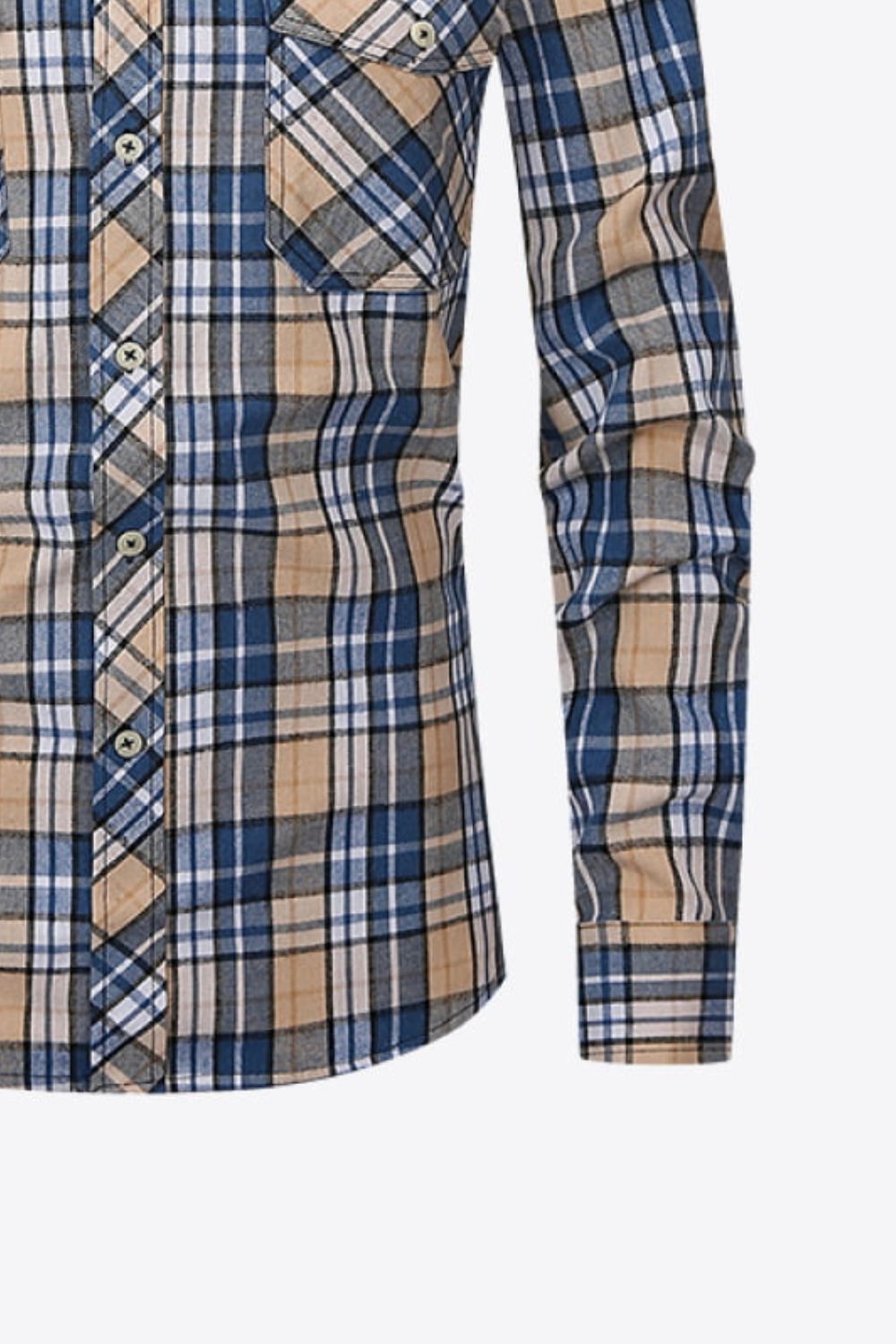 Men's Plaid Button-Up Long Sleeve Shirt Trendsi