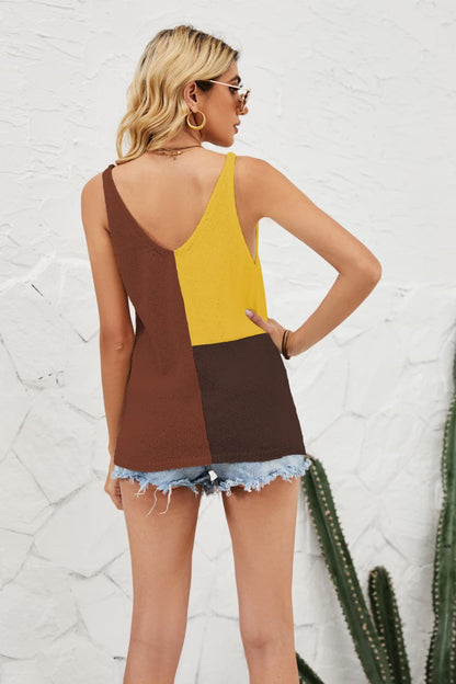 Color Block Knit Tank Top