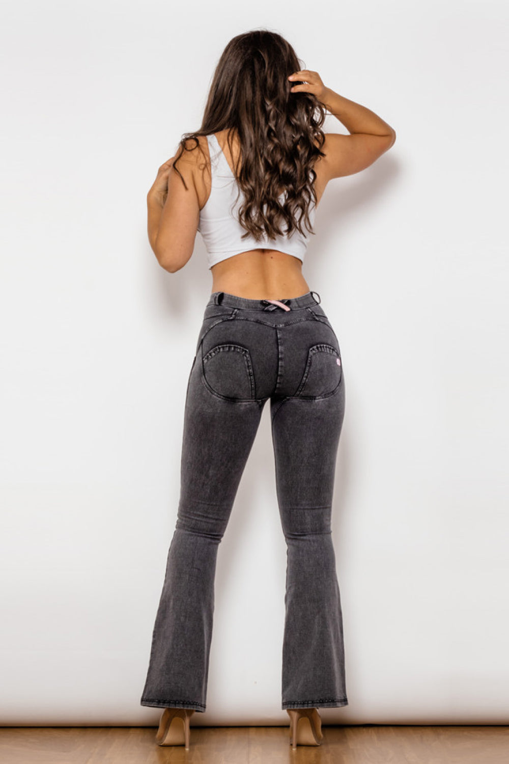 Two-Button Flare Jeans Trendsi