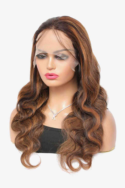 18" #P4/27 13x4 Lace Front Hightlight Human Hair Body Wave Wig 150% Density